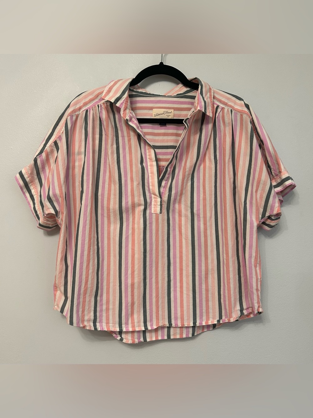 Universal Thread Cotton Striped Short Sleeve Top